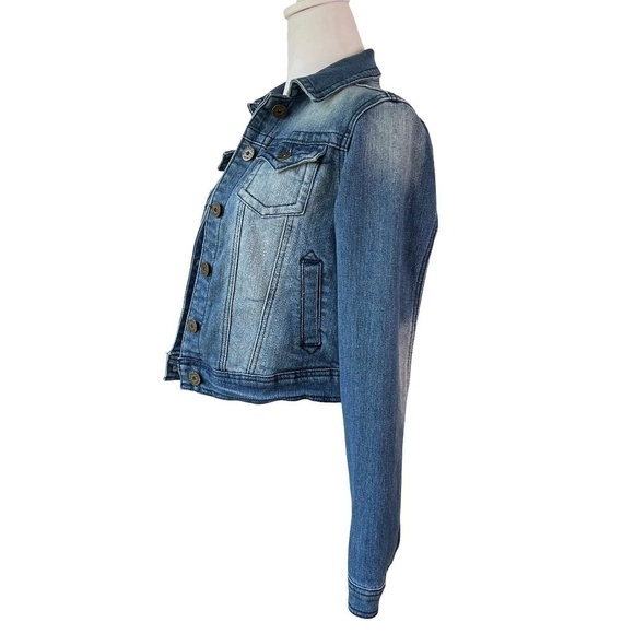 Vintage Jou Jou Cropped Denim Trucker Jacket Size  Small - Picture 5 of 11